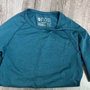 Figs Women's Teal Long Sleeve Tee